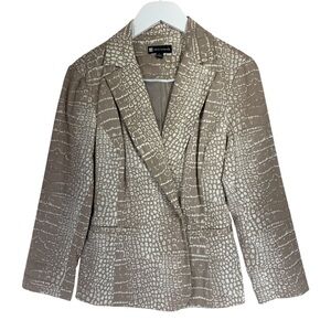 Valerie Bertinelli woman Beige Crocodile Pattern Blazer size small